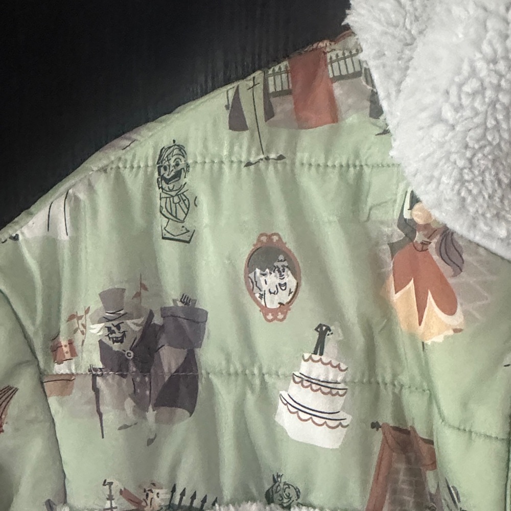 Disney haunted mansion Green and White Sherpa Jacket - Picture 2 of 6